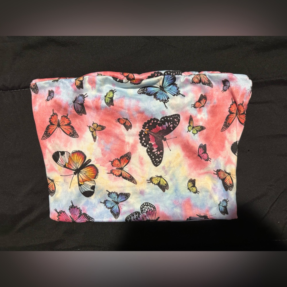 butterfly crop top. tube top. size small